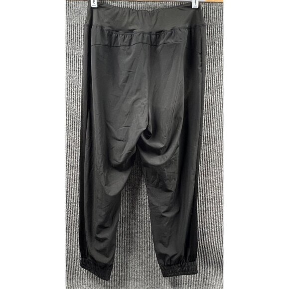 Womens Large Black Elastic Waist Jogger Pants Sleek Feel Stretchy Loungewear - Picture 5 of 11